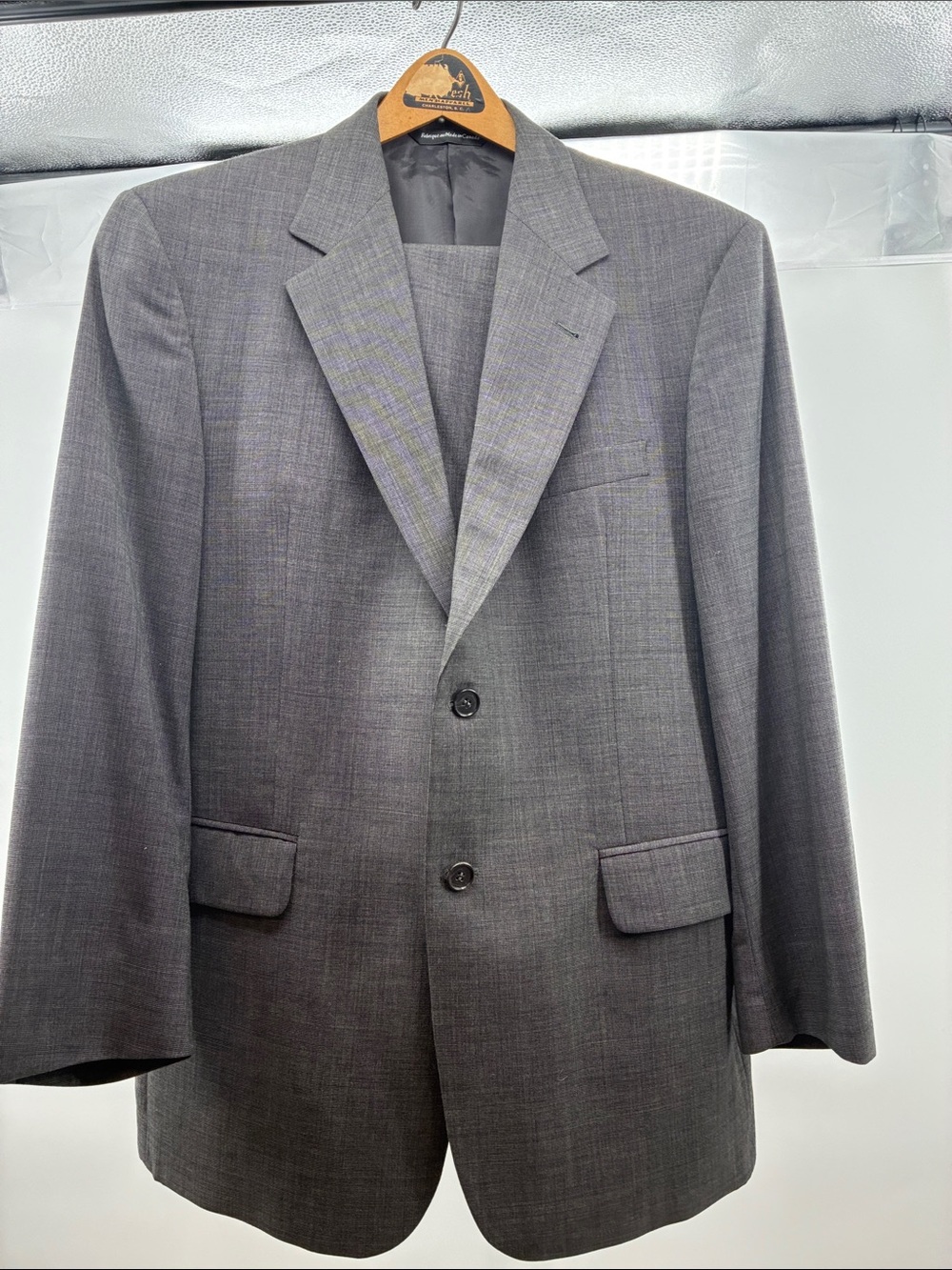Men's Gray Two-Button Tailored Blazer